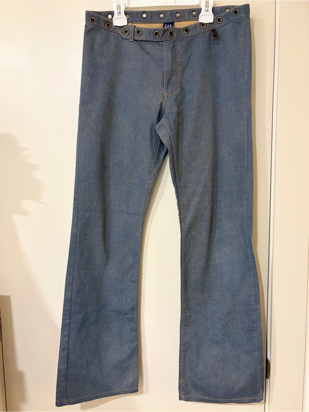 ✨ Vintage 2001 GAP Low Rise Glitter Flare Jeans Grommet Y2K McBling Going Out